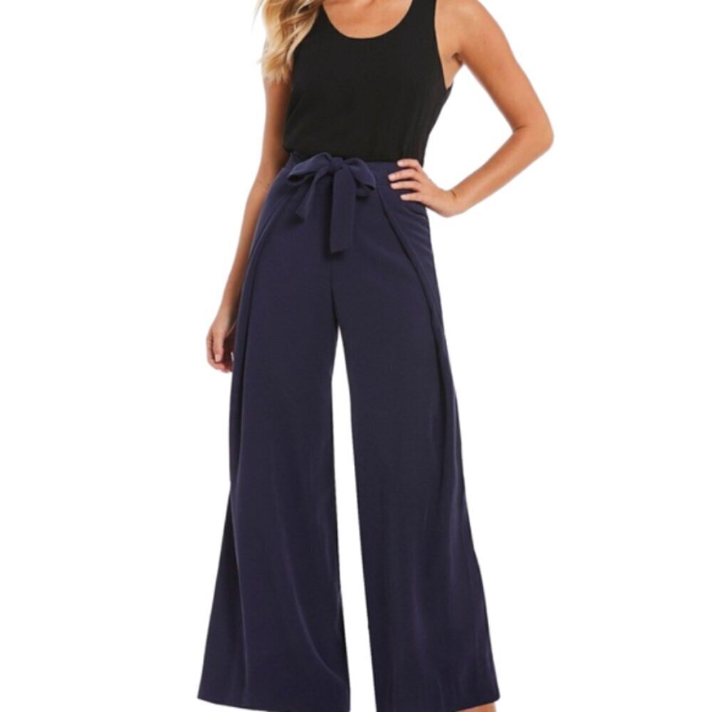 Antonio Melani Navy Kellis Wide Split Leg Pants Sz 14